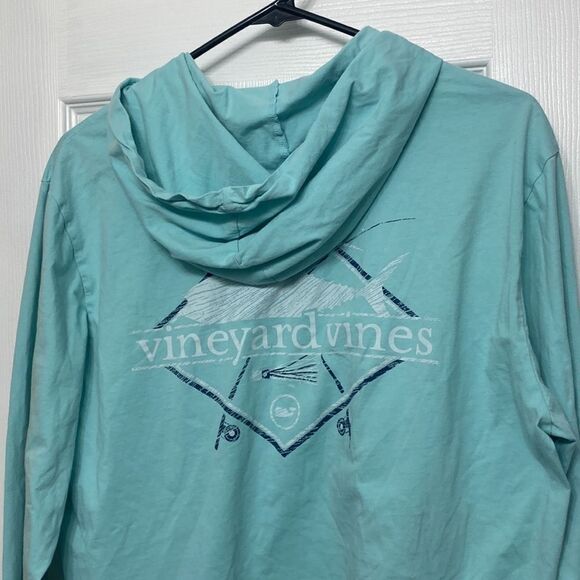 Vineyard Vines Hooded longsleeve teal shark medium - Picture 5 of 7